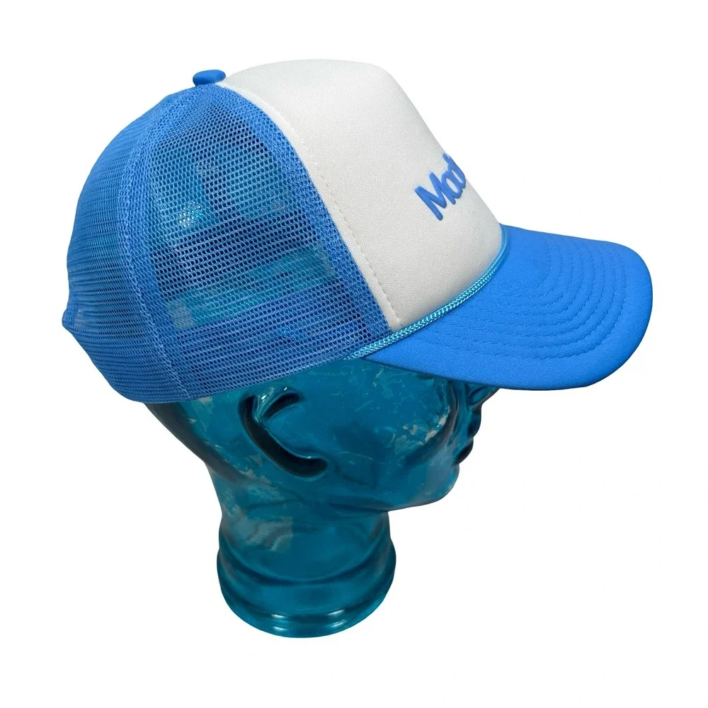 Madhappy Blue White Trucker Hat‎ Mesh Snapback Puff Print Logo Rope Detail